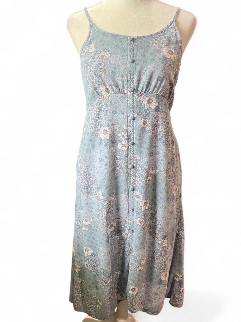 abercrombie kids Dusty Blue Floral Midi Dress